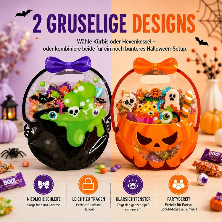 🎁Halloween Goodie Bags – Clear Cauldron Candy Favor Bags
