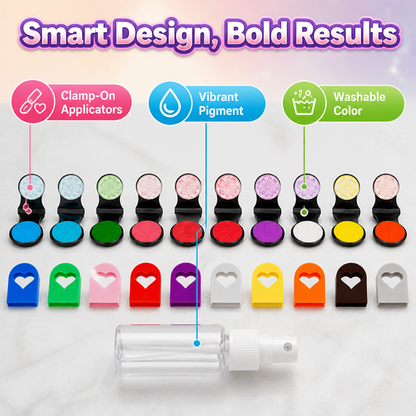 12-Color Temporary Hair Chalk Set from xietv™ — Unleash Electric Looks That Fade When You Say Goodbye