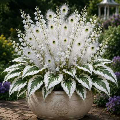 Peacock Flame Hosta Bulbs for Shade Garden
