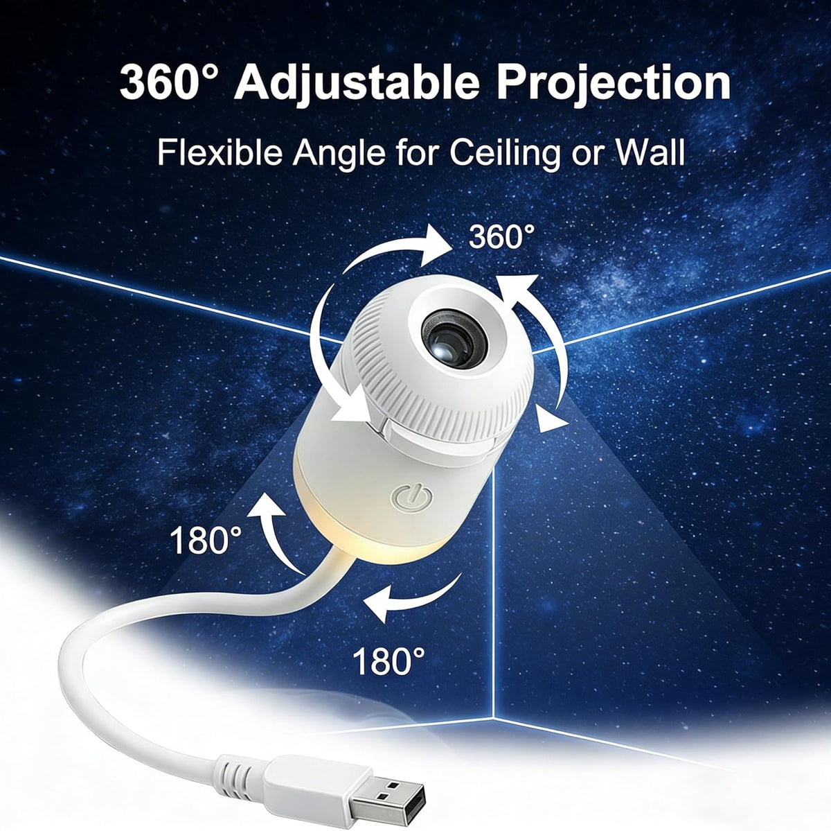 💡🌃2-in-1 Galaxy Star Projector USB Night Light for Indoor Decor