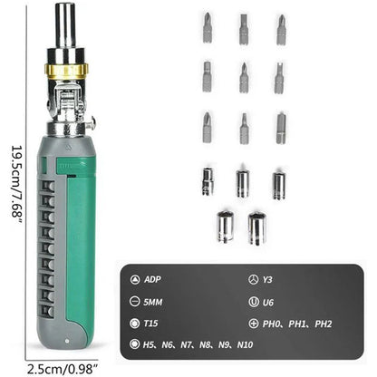 ⏳Limited-time 50% off⏰14 in 1 Multifunctional Ratchet Screwdriver Set🪛