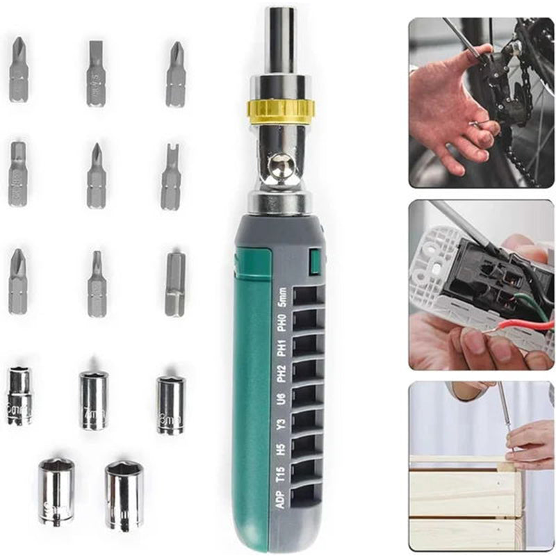 ⏳Limited-time 50% off⏰14 in 1 Multifunctional Ratchet Screwdriver Set🪛